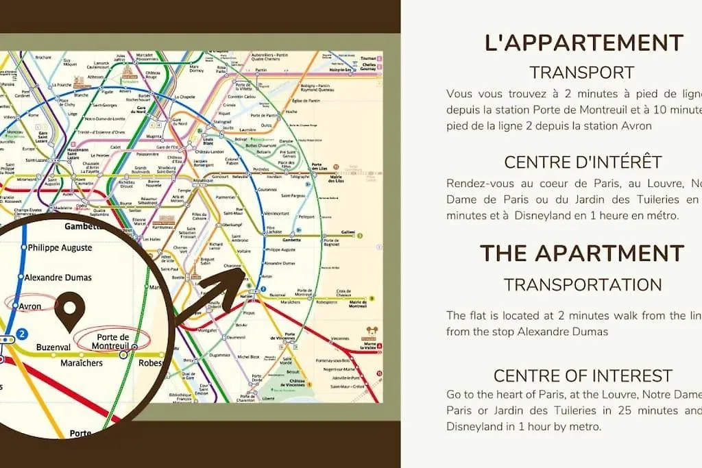 31.Appart 8Pers#3 Bedroom #Pere Lachaise #Nation Παρίσι 0*,  Γαλλία